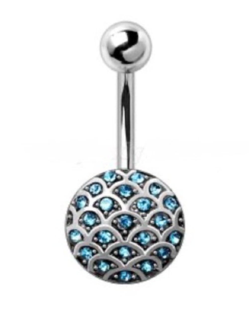 TurquoisNavel Ring - Silver Tone